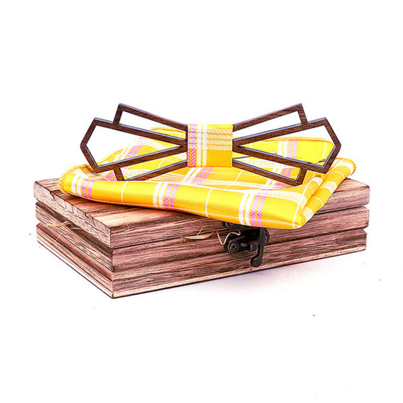 Juego de 2 pajaritas de madera huecas novedosas para hombres