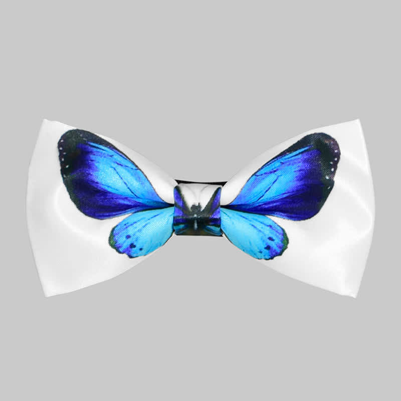Pajarita con estampado de mariposas realistas para hombre