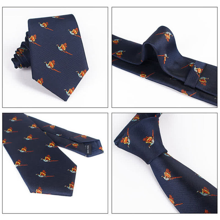 Corbata bordada con pájaro volador para hombre