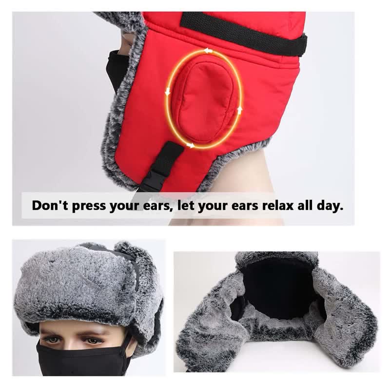 Conjunto de gorro de aviador unisex para exteriores con piel sintética