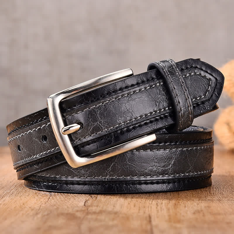 Cinturón de cuero decorativo con diseño floral retro para hombre