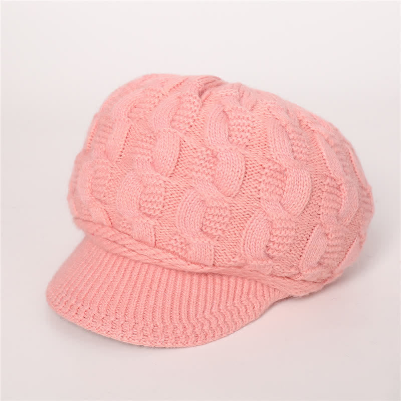 Gorro holgado con visera y forro mullido para mujer