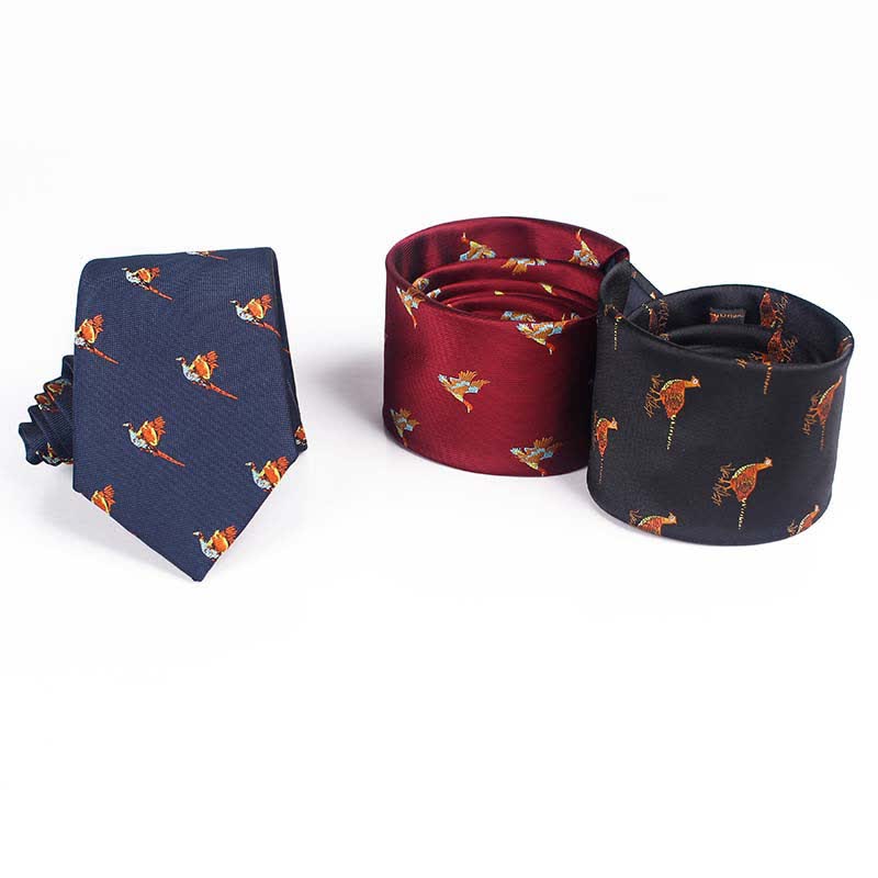 Corbata bordada con pájaro volador para hombre