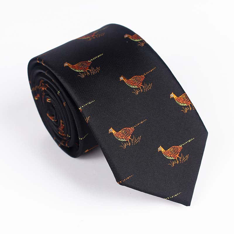 Corbata bordada con pájaro volador para hombre