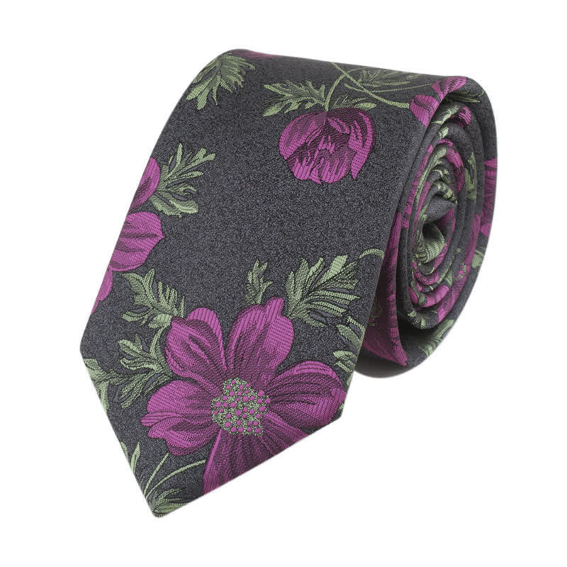 Corbata con tallo y flores novedosas para hombre