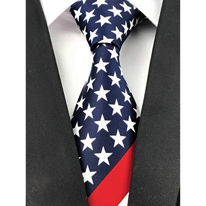 Corbata con bandera de estrellas y rayas para hombre