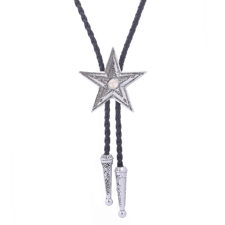 Collar con colgante de estrella de piedra natural vintage Bolo Tie
