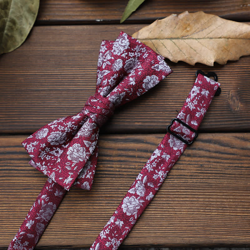 Pajarita floral con rayas británicas para hombre