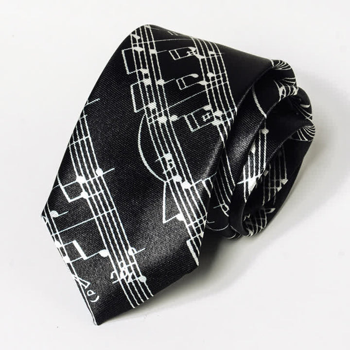 Corbata con notas musicales de piano y personalidad para hombre