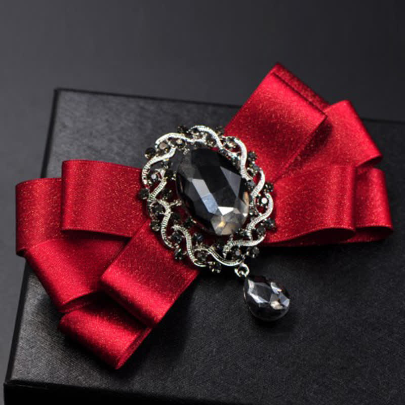 Conjunto de 3 pajaritas de color liso con diamantes de imitación negros