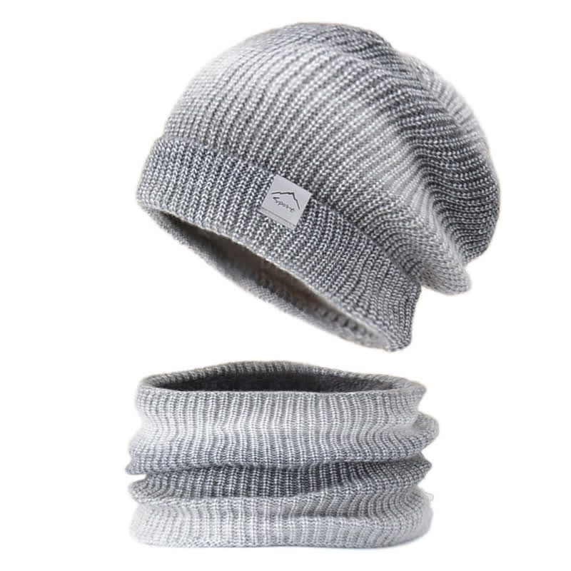 Conjunto de 2 bufandas elásticas con lazo para sombrero y color degradado