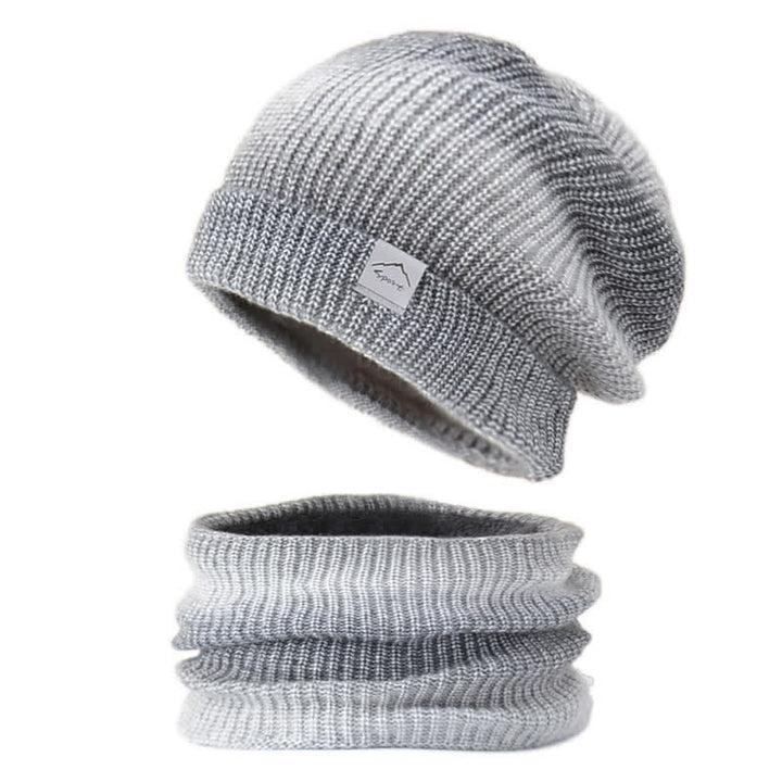 Conjunto de 2 bufandas elásticas con lazo para sombrero y color degradado