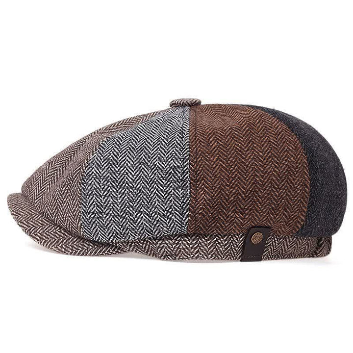 Boina octogonal con diseño de espiga retro