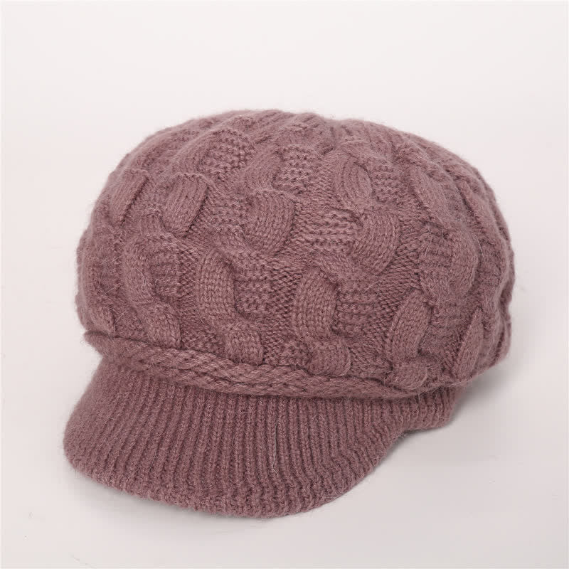 Gorro holgado con visera y forro mullido para mujer