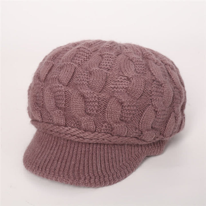 Gorro holgado con visera y forro mullido para mujer