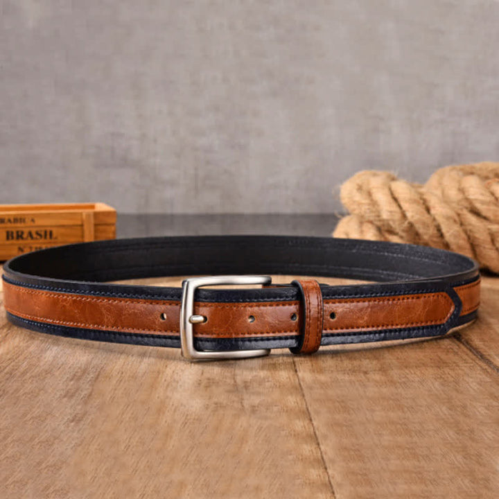 Cinturón de cuero decorativo con diseño floral retro para hombre