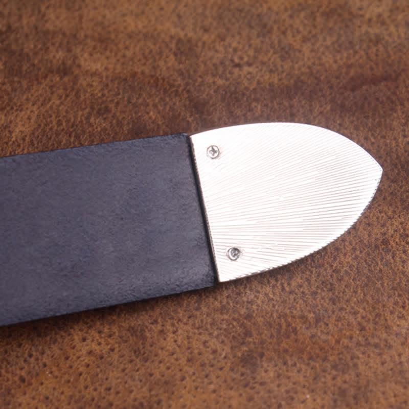 Cinturón unisex vintage de piel con estampado de rosas pequeñas