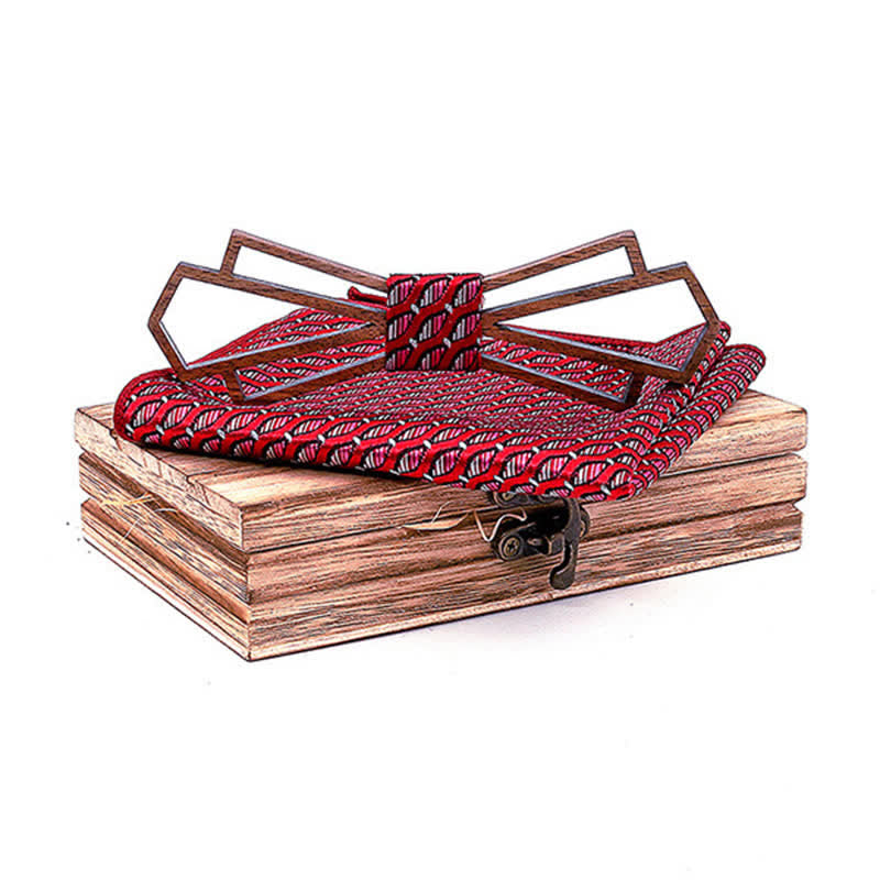 Juego de 2 pajaritas de madera huecas novedosas para hombres