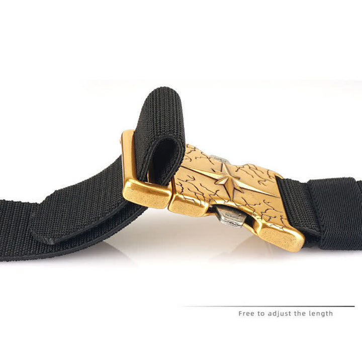 Cinturón elástico de lona táctico de liberación rápida para hombre