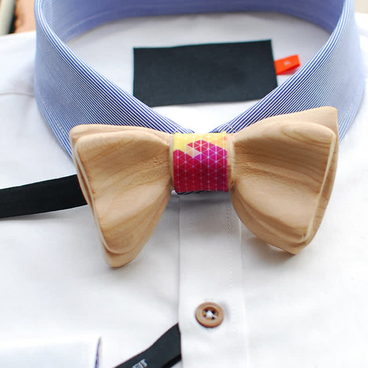 Pajarita de madera en capas con filo de hielo para hombre