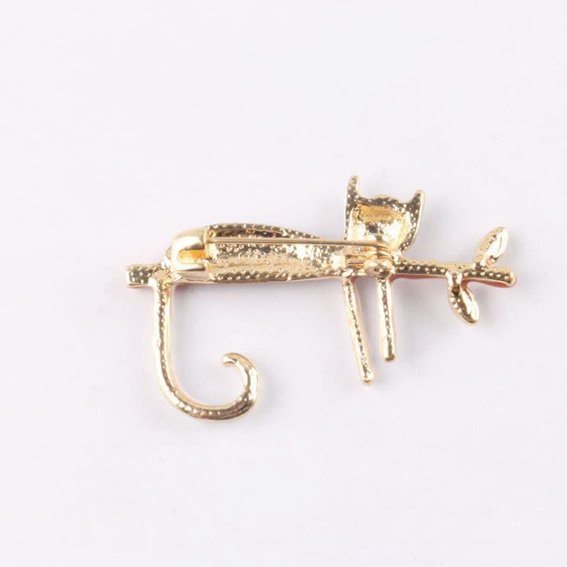 Broche de gato con lunares y gatito perezoso para mujer