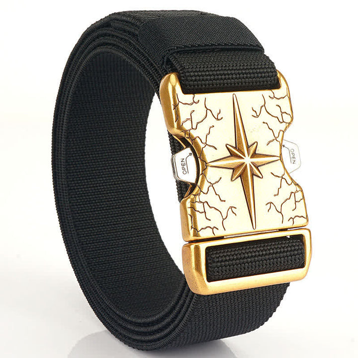 Cinturón elástico de lona táctico de liberación rápida para hombre