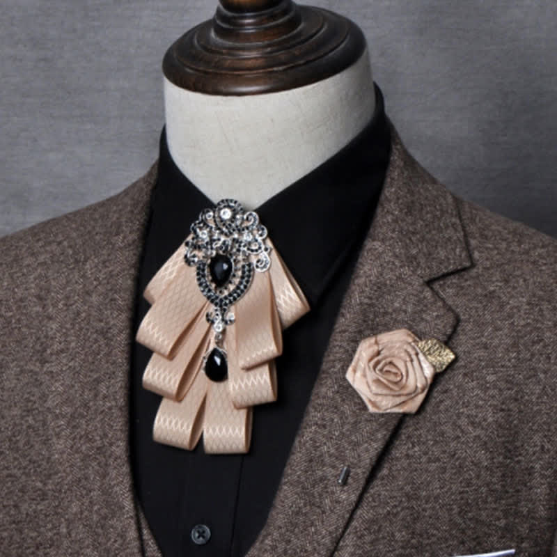 Conjunto de 3 pajaritas con diamantes de imitación negros a cuadros