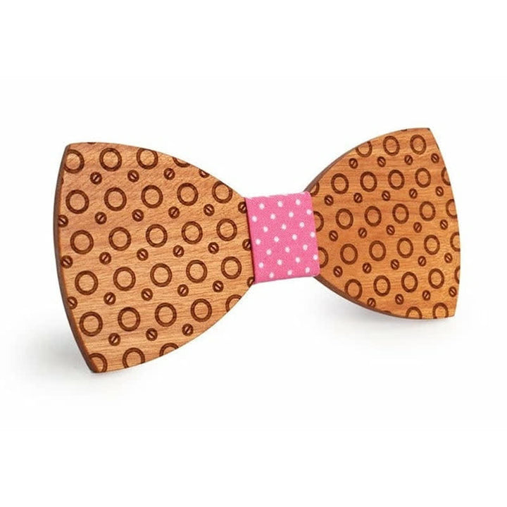 Pajarita de madera con lunares para hombre