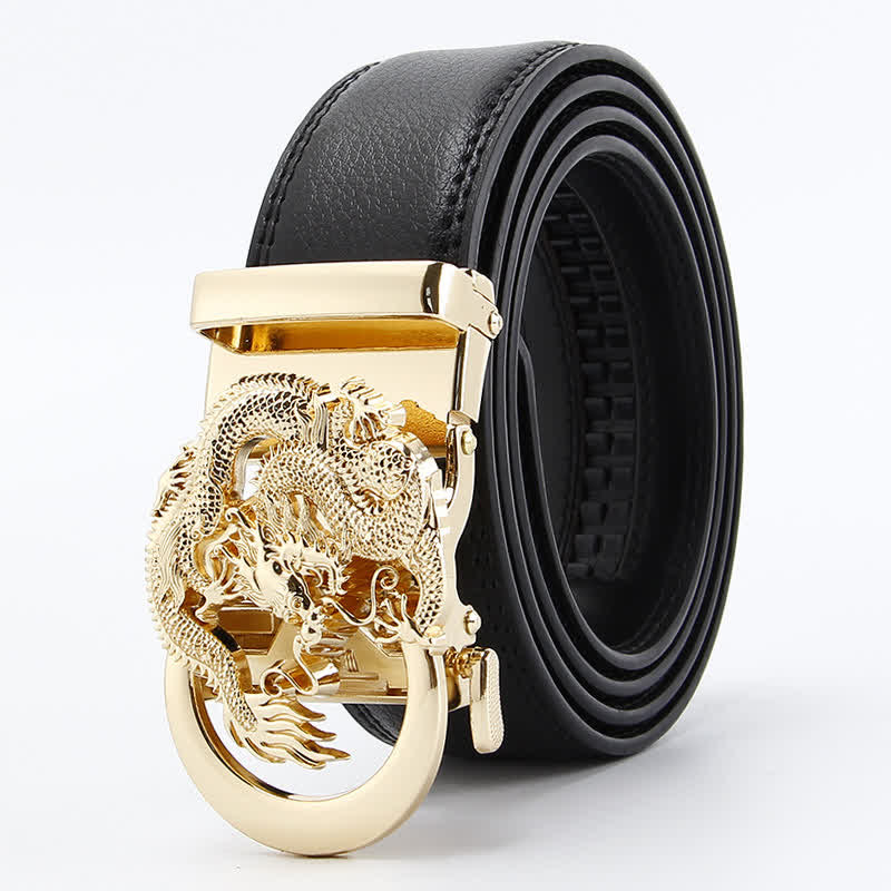 Cinturón de cuero con trinquete automático Dragon Business para hombre