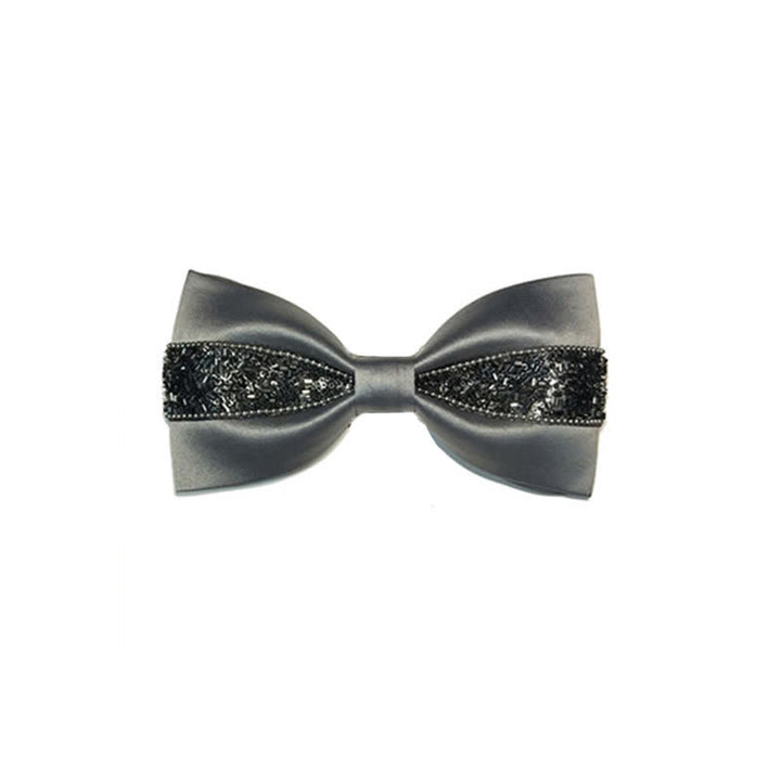 Pajarita de metal de lujo para hombre - Gris - image 1