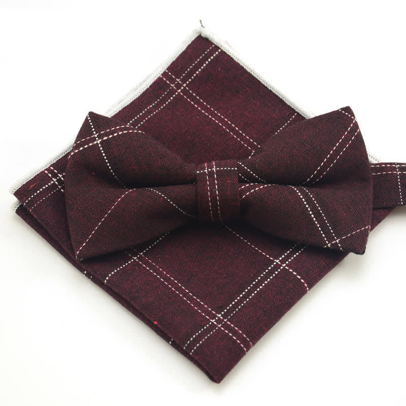 Conjunto de 2 pajaritas clásicas a cuadros para hombre