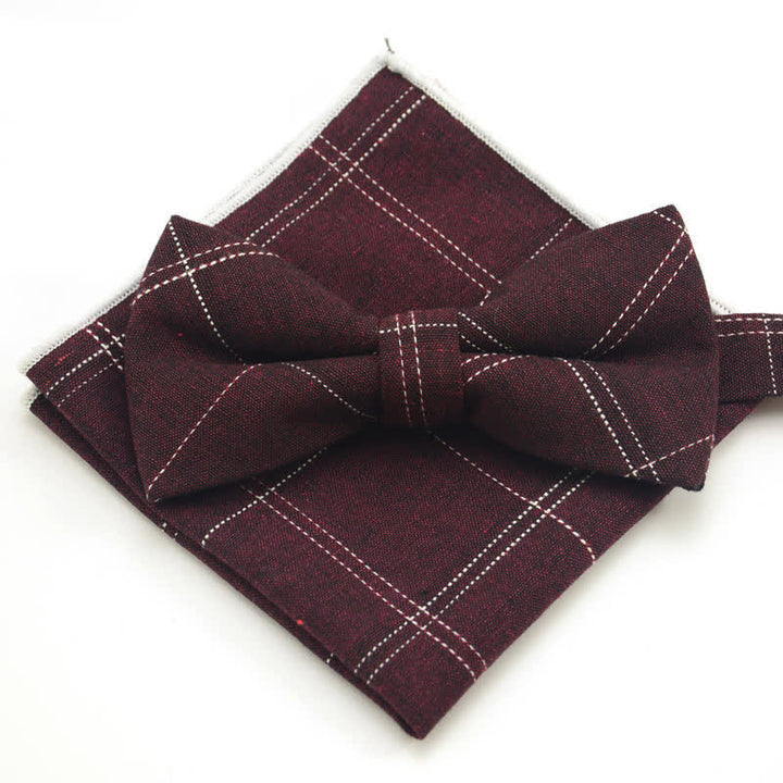 Conjunto de 2 pajaritas clásicas a cuadros para hombre