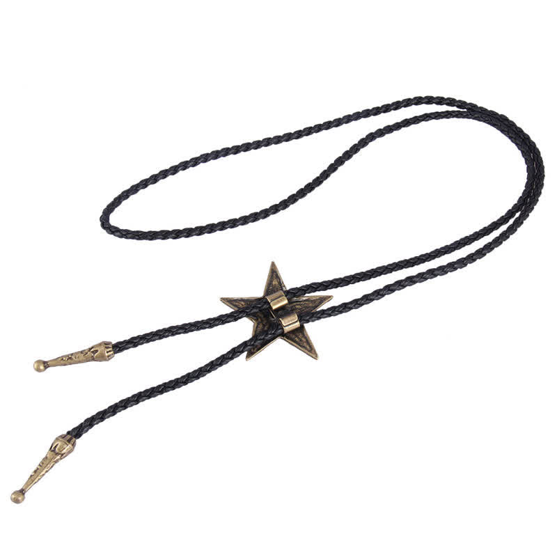 Collar con colgante de estrella de piedra natural vintage Bolo Tie