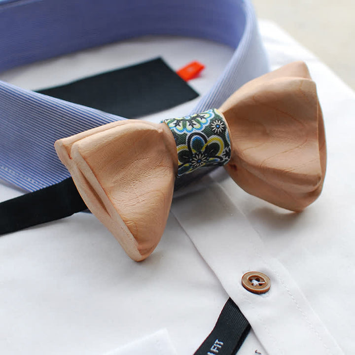 Pajarita de madera en capas con filo de hielo para hombre