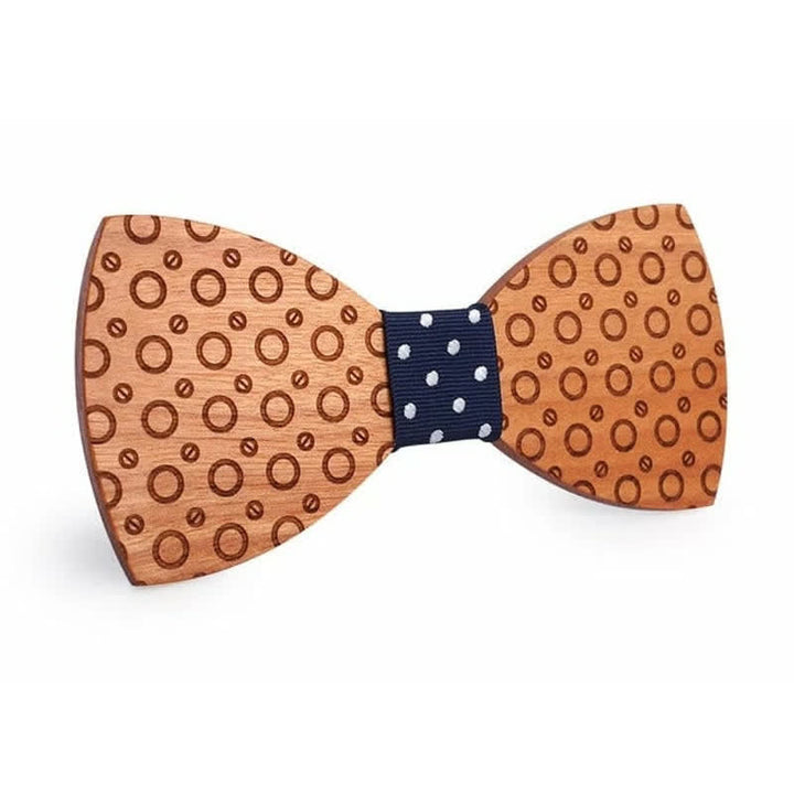 Pajarita de madera con lunares para hombre