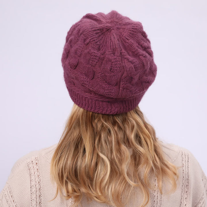 Gorro holgado con visera y forro mullido para mujer