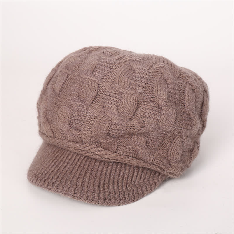 Gorro holgado con visera y forro mullido para mujer