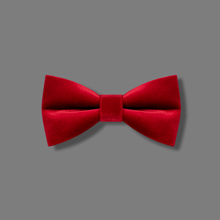Pajarita de terciopelo de color rojo brillante y liso para hombre