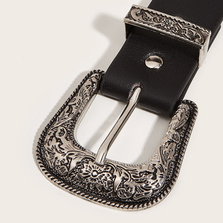 Cinturón de cuero estilo punk con remaches impresionantes para mujer