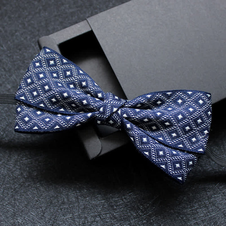 Pajarita de dos capas con estampado abstracto para hombre