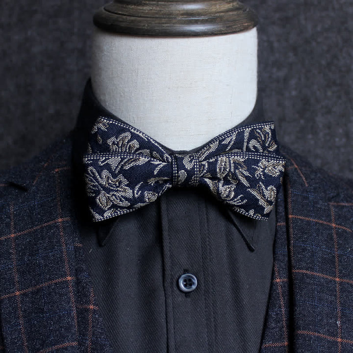Pajarita de dos capas con estampado abstracto para hombre