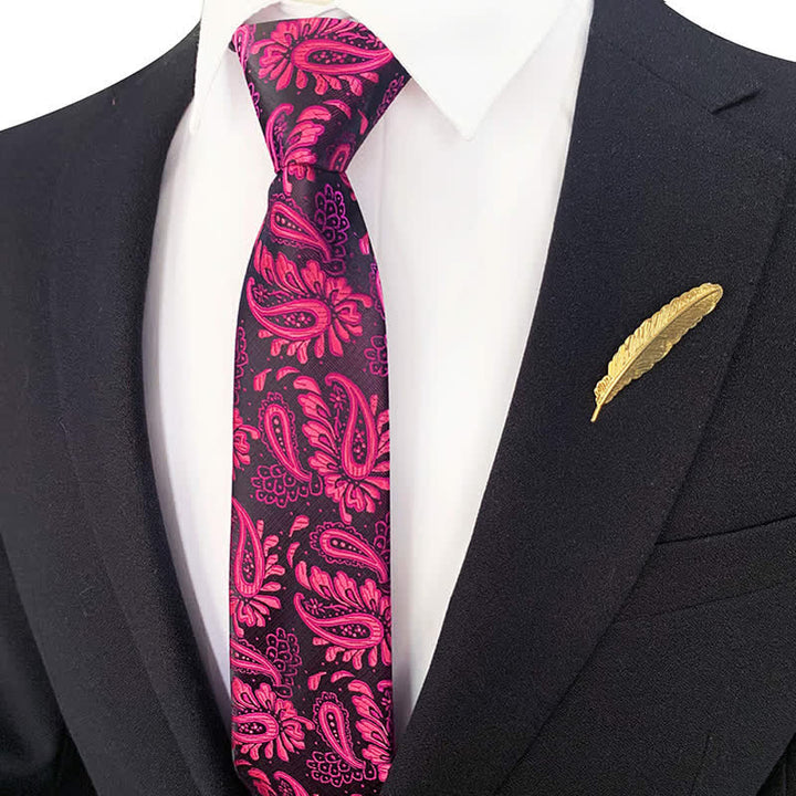 Corbata con cremallera y estampado floral morado y rojo para hombre