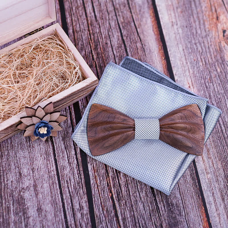 Juego de 3 pajaritas de madera con pliegues tallados a mano para hombre