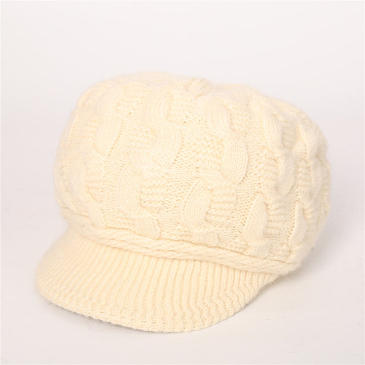 Gorro holgado con visera y forro mullido para mujer