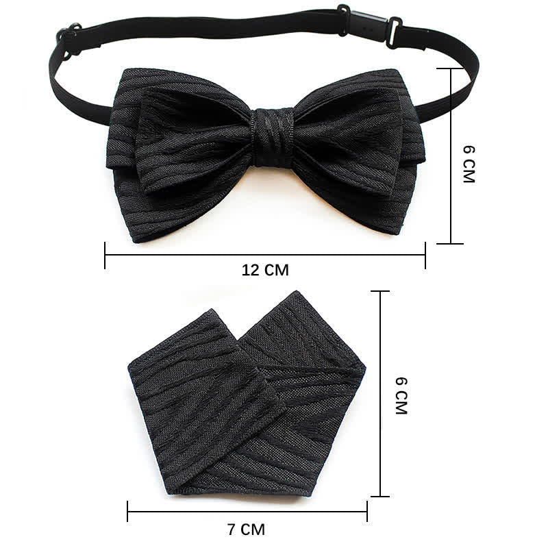 Conjunto de 2 pajaritas plisadas a rayas para hombre