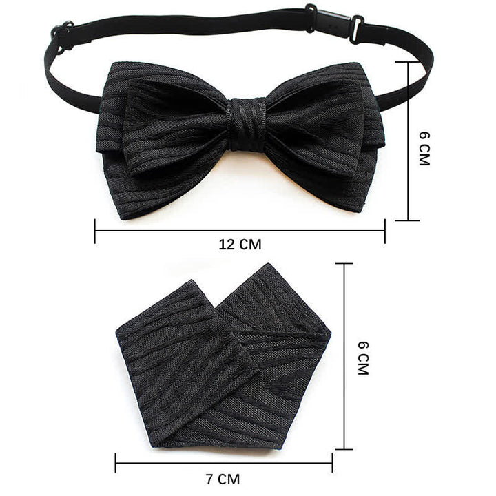 Conjunto de 2 pajaritas plisadas a rayas para hombre