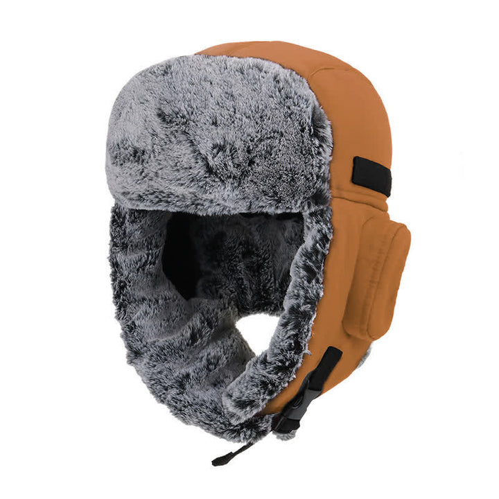 Conjunto de gorro de aviador unisex para exteriores con piel sintética