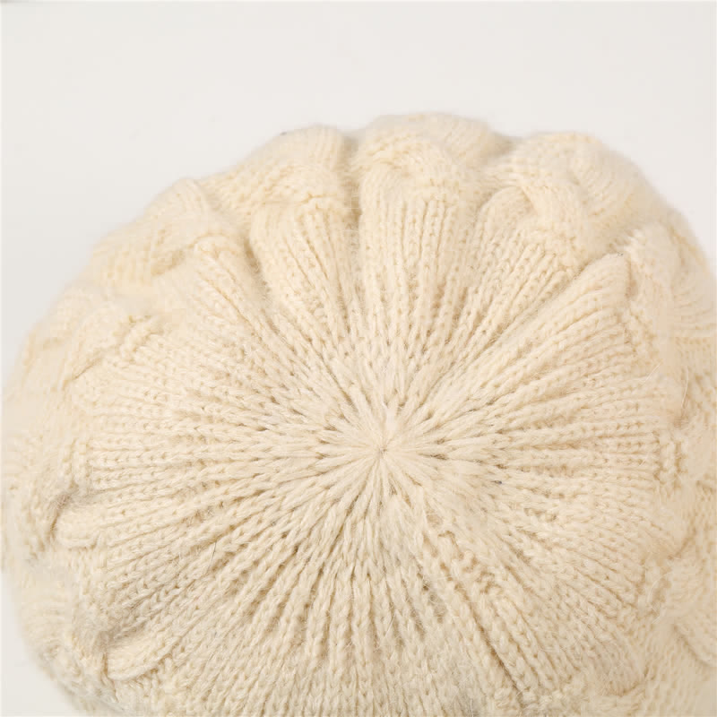 Gorro holgado con visera y forro mullido para mujer