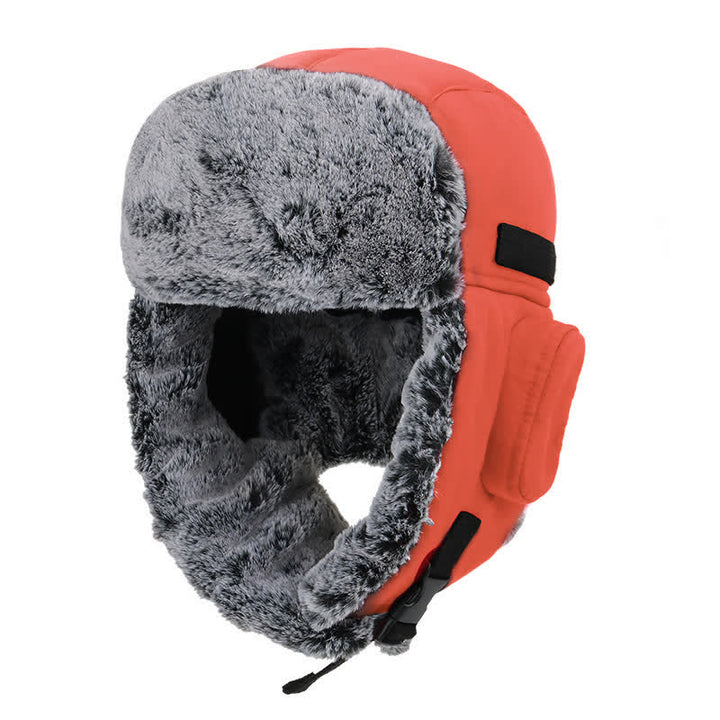 Conjunto de gorro de aviador unisex para exteriores con piel sintética