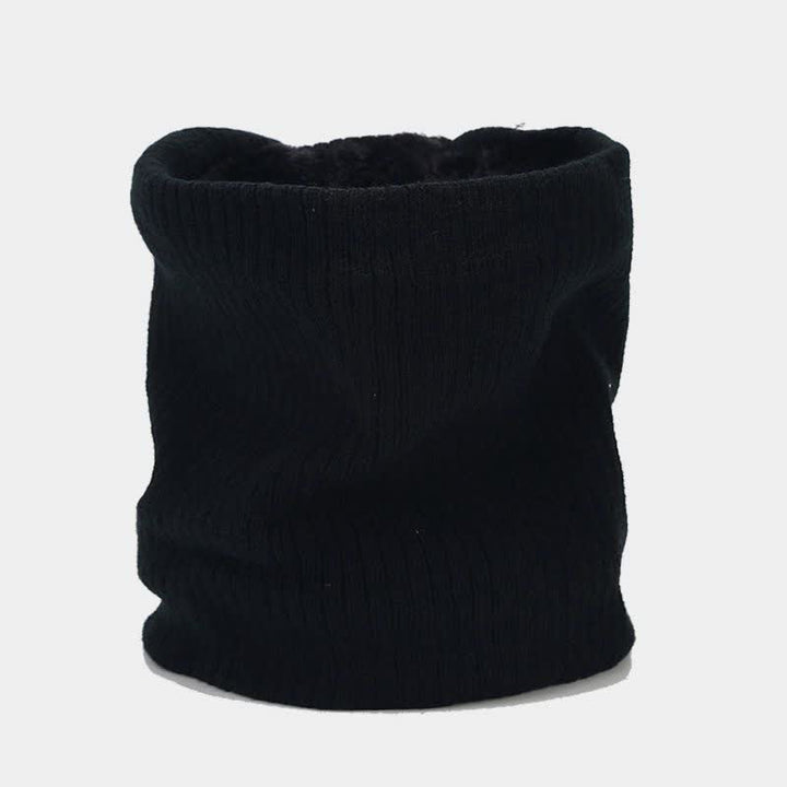 Conjunto de 3 guantes y bufanda unisex de sarga de color sólido